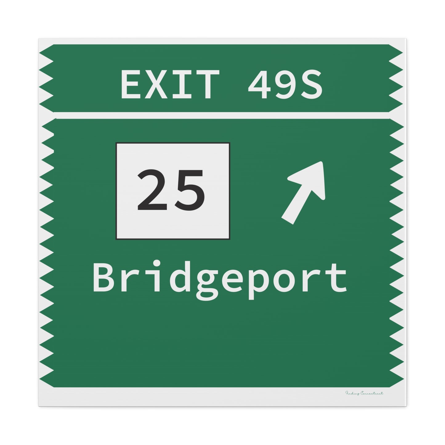 Vintage Merritt Parkway Exit 49S Sign Matte Canvas, Stretched, 1.25"