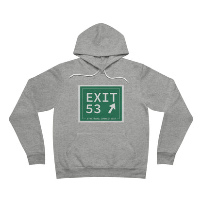 Vintage Exit 53  Merritt Parkway Sign Unisex Sponge Fleece Pullover Hoodie