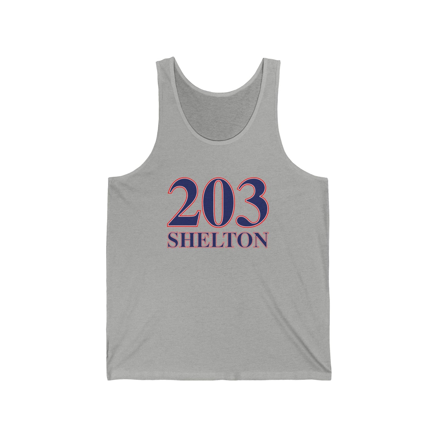 203 Shelton Red White & Blue Unisex Jersey Tank Top