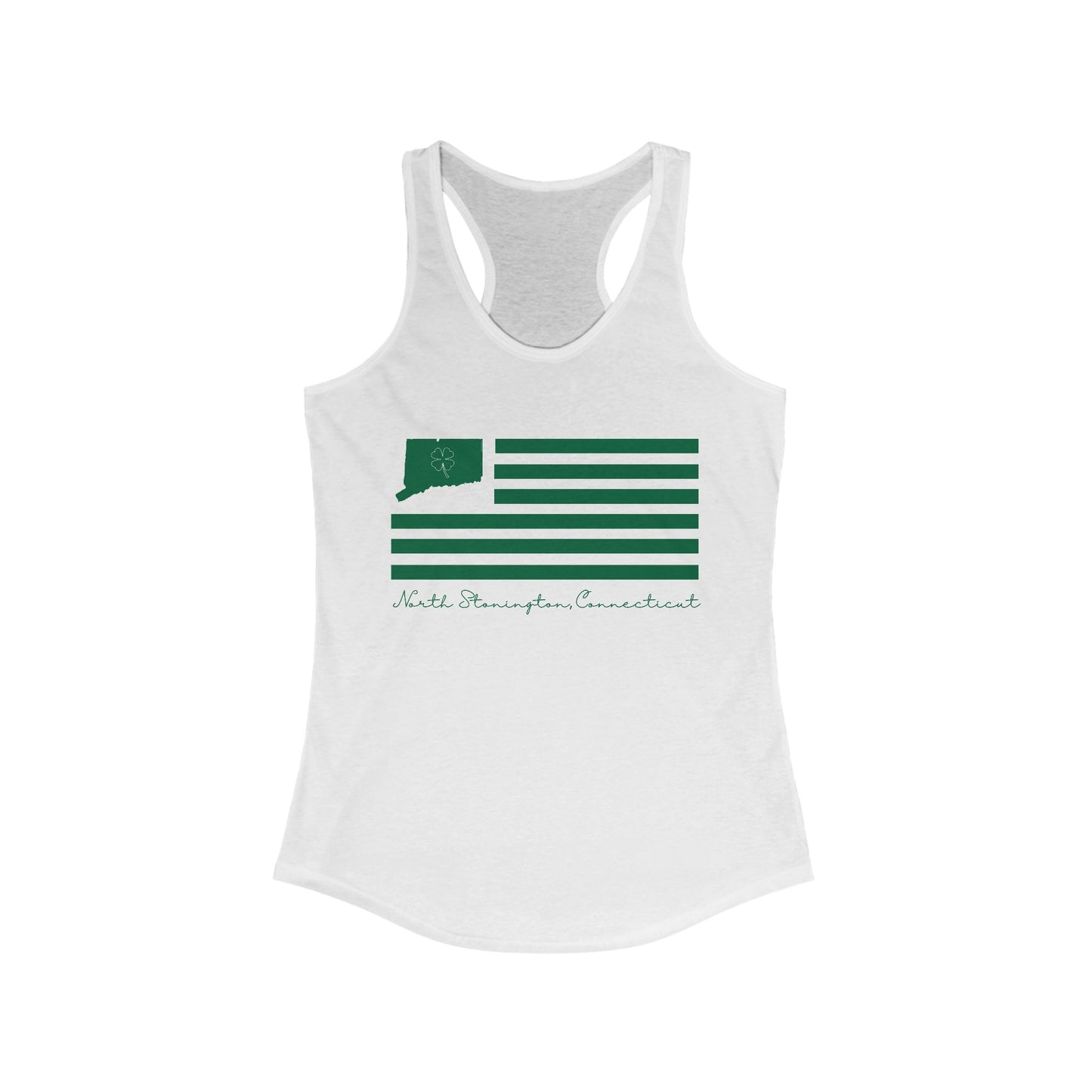 North Stonington Connecticut St. Patrick’s Day Flag Women's Ideal Racerback Tank Top