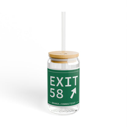 Vintage Exit 58 WCP Sign Sipper Glass, 16oz