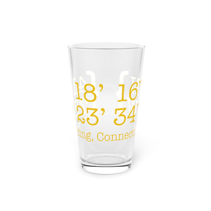 Redding Coordinates Pint Glass, 16oz