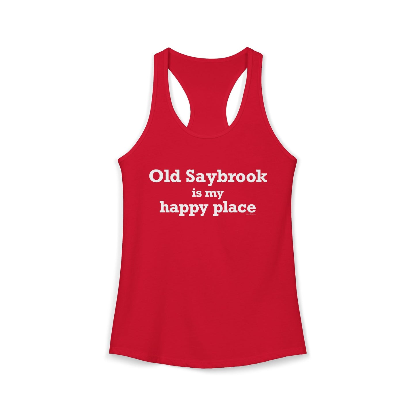 Old Saybrook is My Happy Place Women's Ideal Racerback Tank Top