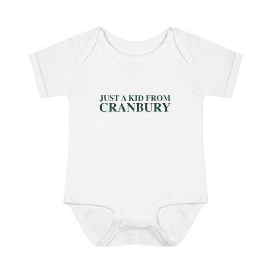 Just a kid from Cranbury Infant Baby Rib Bodysuit
