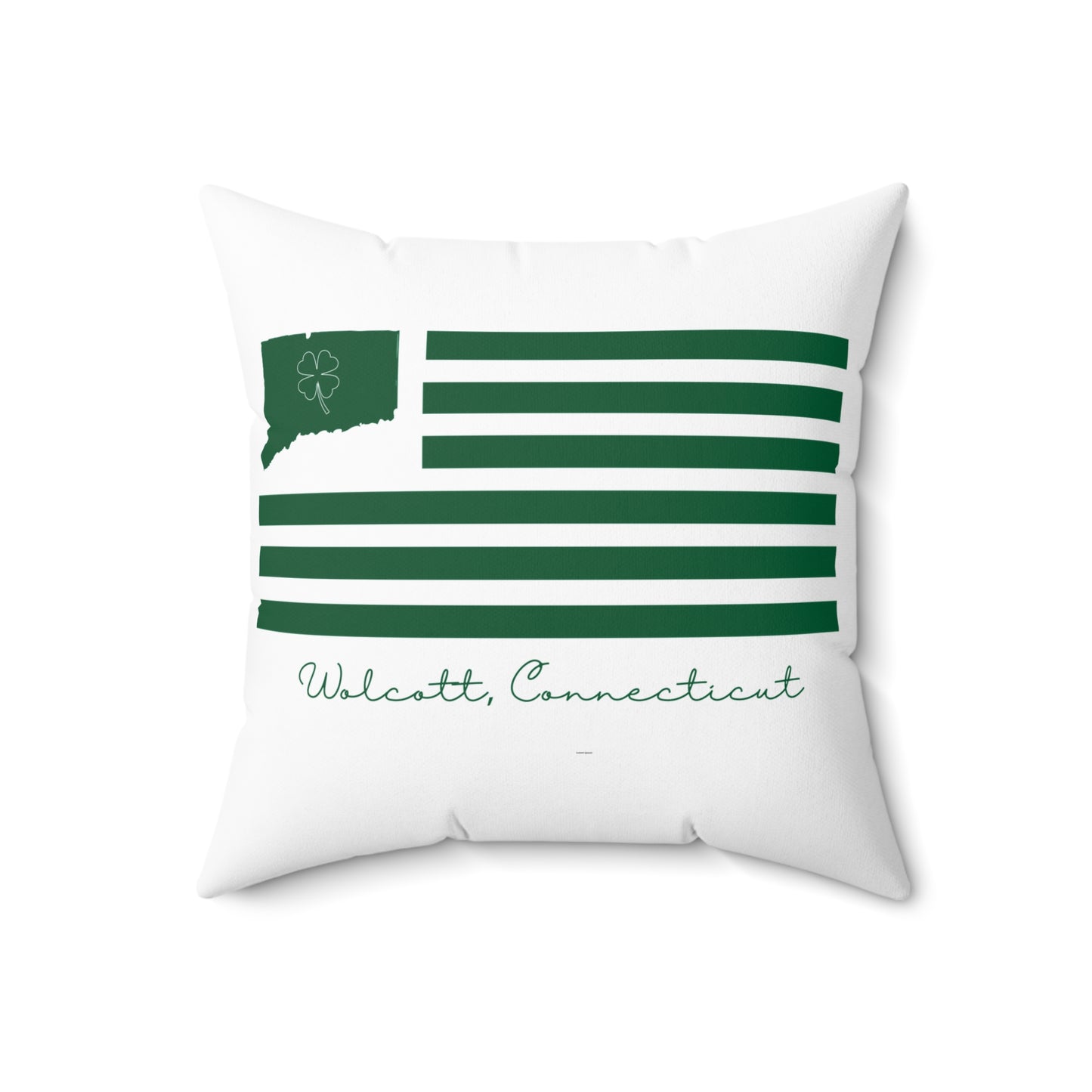 Wolcott Connecticut St. Patrick’s Day Flag Spun Polyester Square Pillow