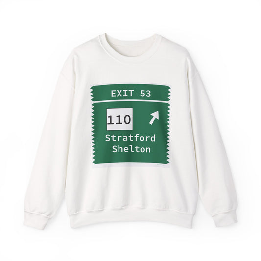 Vintage Merritt Parkway Exit 53 Sign Unisex Heavy Blend™ Crewneck Sweatshirt