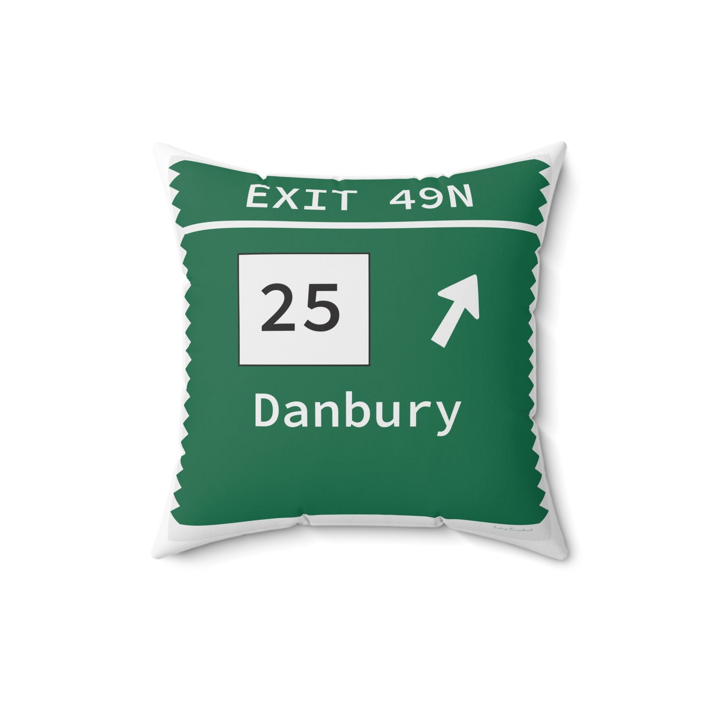 Vintage Merritt Parkway Exit 49N Sign Spun Polyester Square Pillow