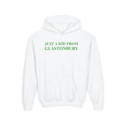 Just a kid from Glastonbury Youth Heavy Blend Hooded Sweatshirt