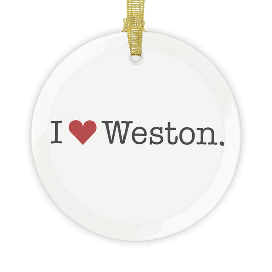 I Heart Weston. Glass Ornaments