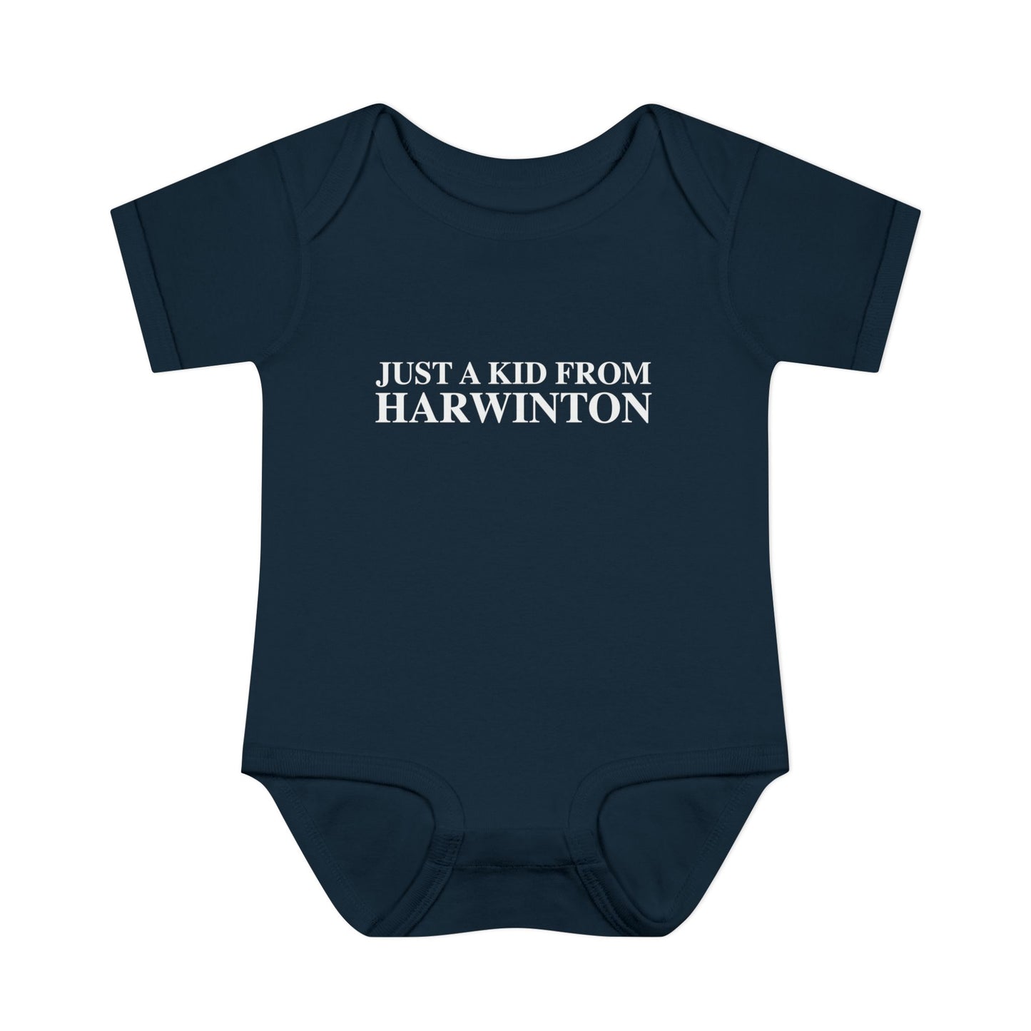 Just a kid from Harwinton Infant Baby Rib Bodysuit