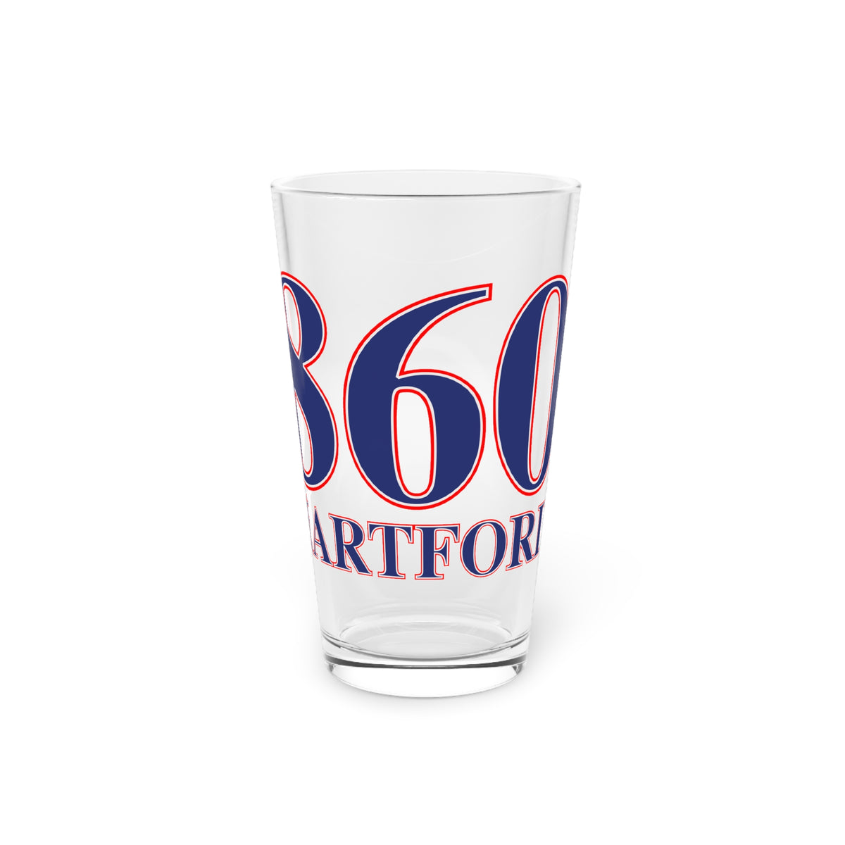 860 Hartford Red, White & Blue Pint Glass, 16oz