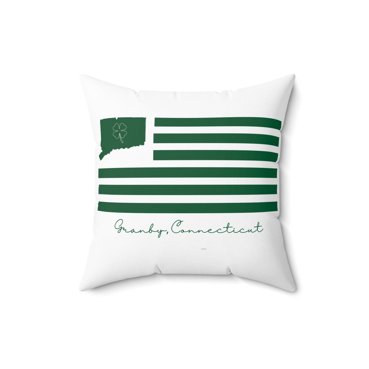 Granby Connecticut St. Patrick’s Day Flag Spun Polyester Square Pillow