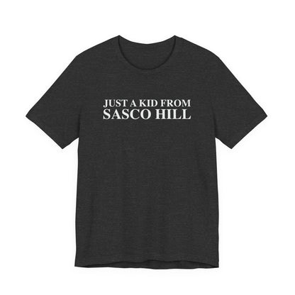 Just a kid from Sasco Hill Unisex Jersey Short Sleeve T-Shirt