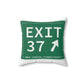 Vintage Exit 37 Merritt Parkway Sign Spun Polyester Square Pillow