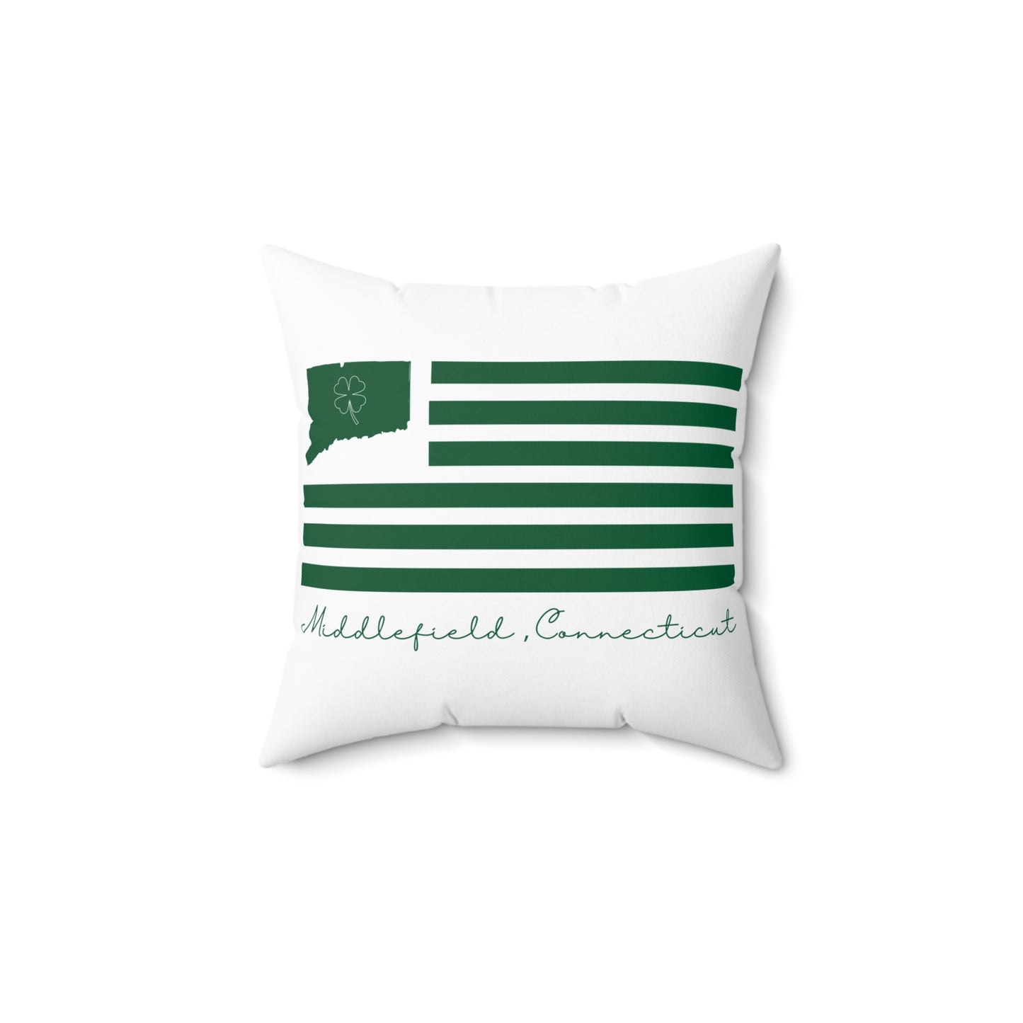 Middlefield Connecticut St. Patrick’s Day Flag Spun Polyester Square Pillow