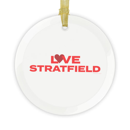 Love Stratfield Glass Ornaments