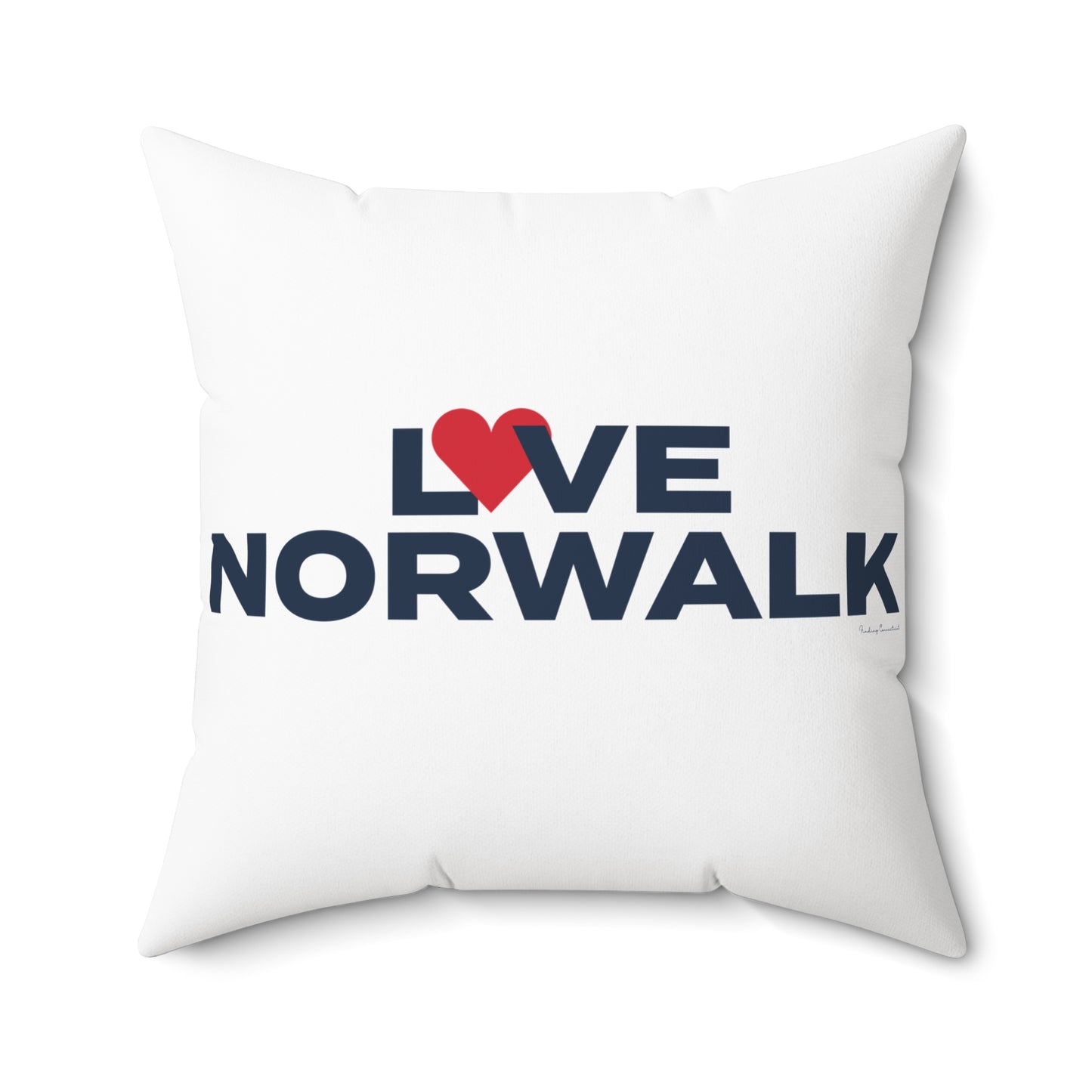Love Norwalk Spun Polyester Square Pillow