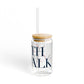 41 Tilt South Norwalk Glass Can with Straw and Lid, 16oz