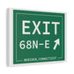Vintage Exit 68N-E WCP Sign Matte Canvas, Stretched, 1.25"