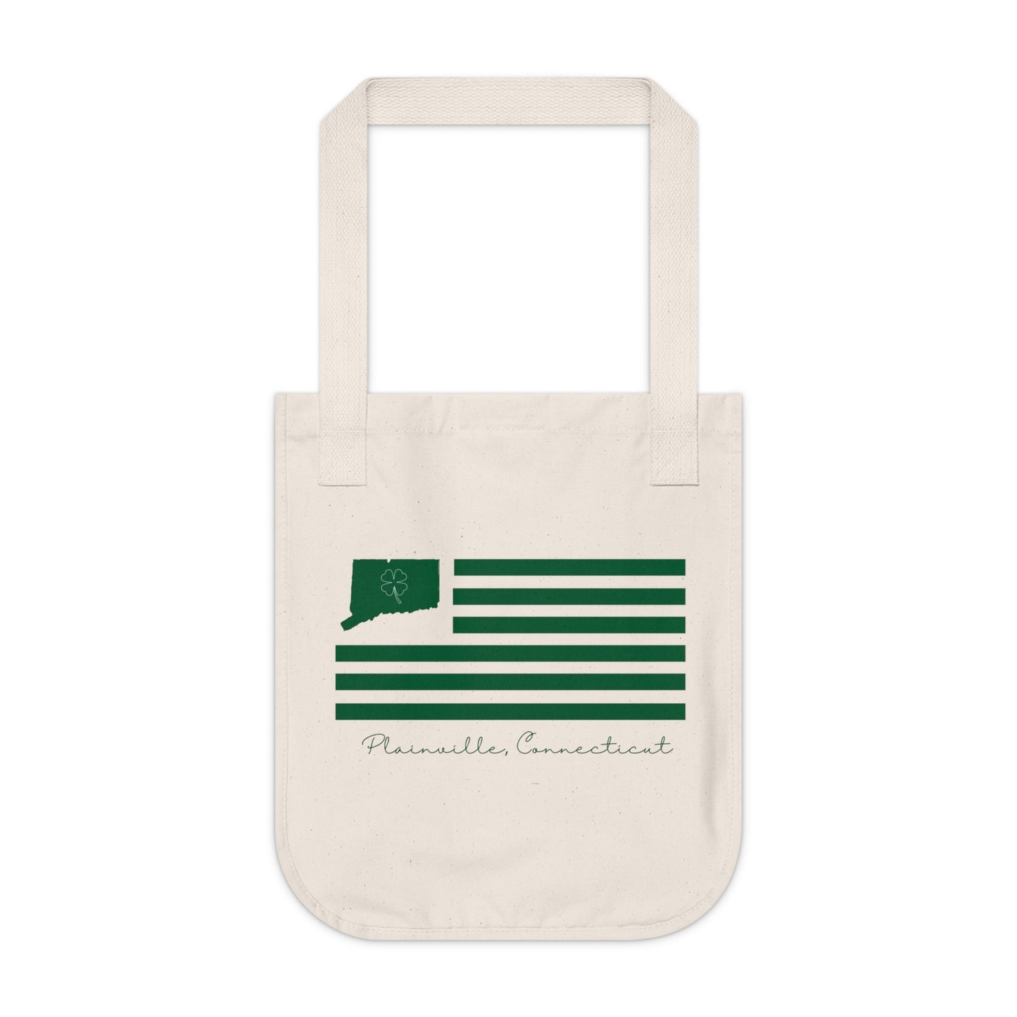 Plainville Connecticut St. Patrick’s Day Flag Organic Canvas Tote Bag