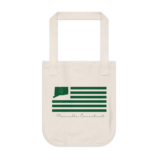Plainville Connecticut St. Patrick’s Day Flag Organic Canvas Tote Bag