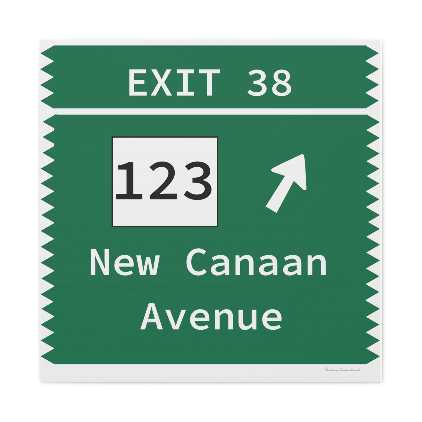 Vintage Merritt Parkway Exit 38 Sign Matte Canvas, Stretched, 1.25"