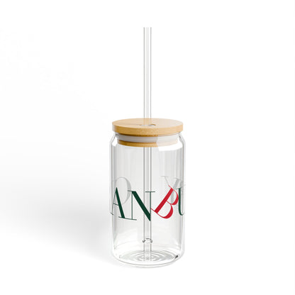 41 Tilt Cranbury Glass Can with Straw and Lid, 16oz