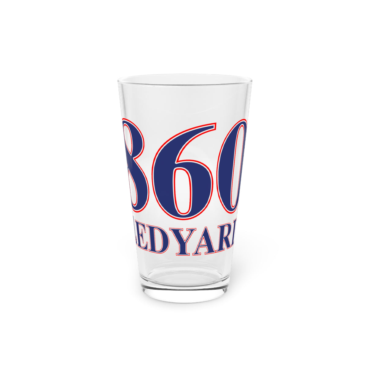 860 Ledyard Red, White & Blue Pint Glass, 16oz