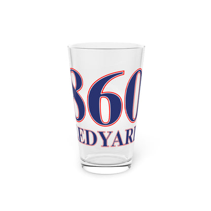 860 Ledyard Red, White & Blue Pint Glass, 16oz