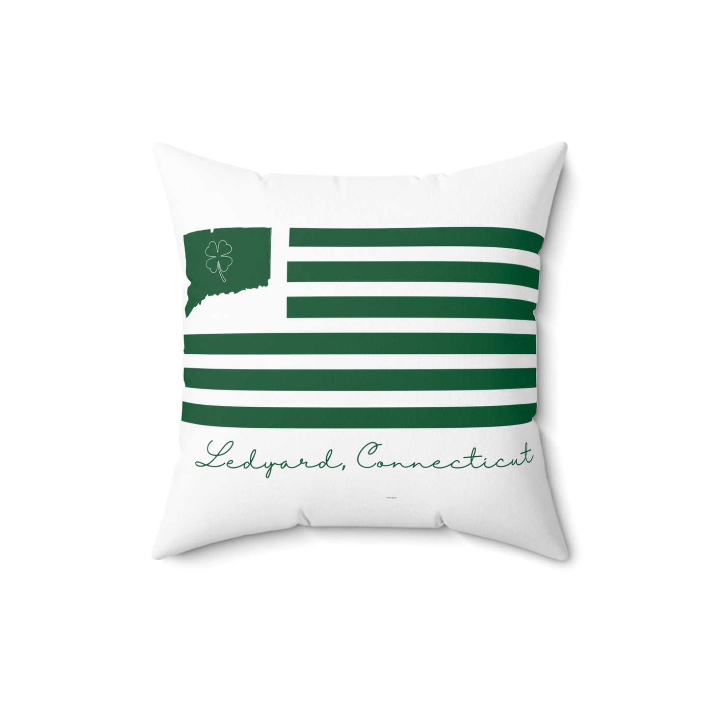 Ledyard Connecticut St. Patrick’s Day Flag Spun Polyester Square Pillow
