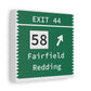 Vintage Merritt Parkway Exit 44 Sign Matte Canvas, Stretched, 1.25"