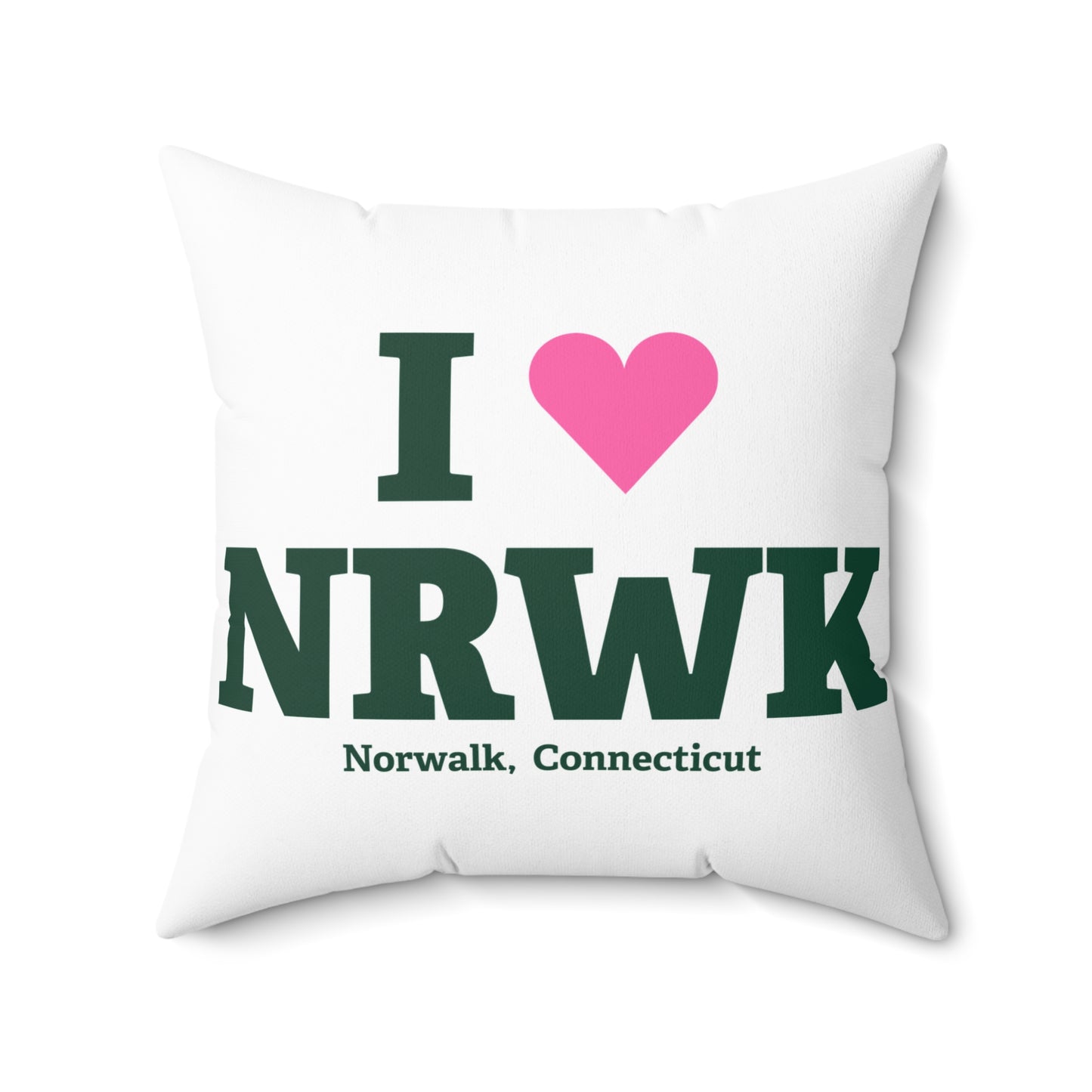 I Heart NRWK Spun Polyester Square Pillow