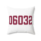 06032 Farmington Connecticut Zip Code Polyester Square Pillow