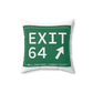 Vintage Exit 64 WCP Sign Spun Polyester Square Pillow
