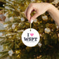 I Heart WSPT Glass Ornaments