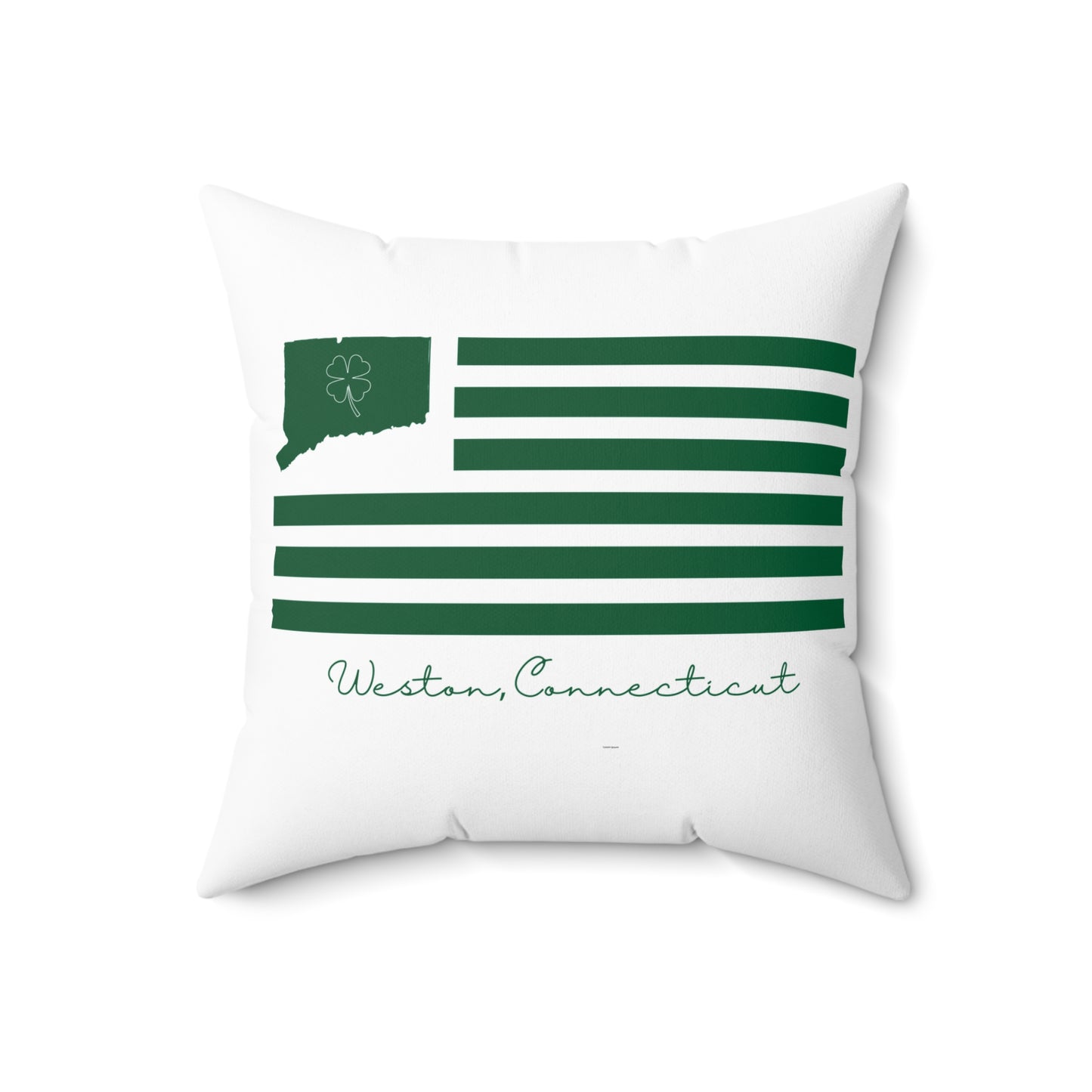 Weston Connecticut St Patrick’s Day Flag Spun Polyester Square Pillow