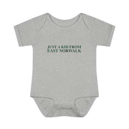 Just a kid from East Norwalk Infant Baby Rib Bodysuit