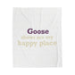 Goose Shows Are My Happy Place  - Cream  & Purple Velveteen Plush Blanket