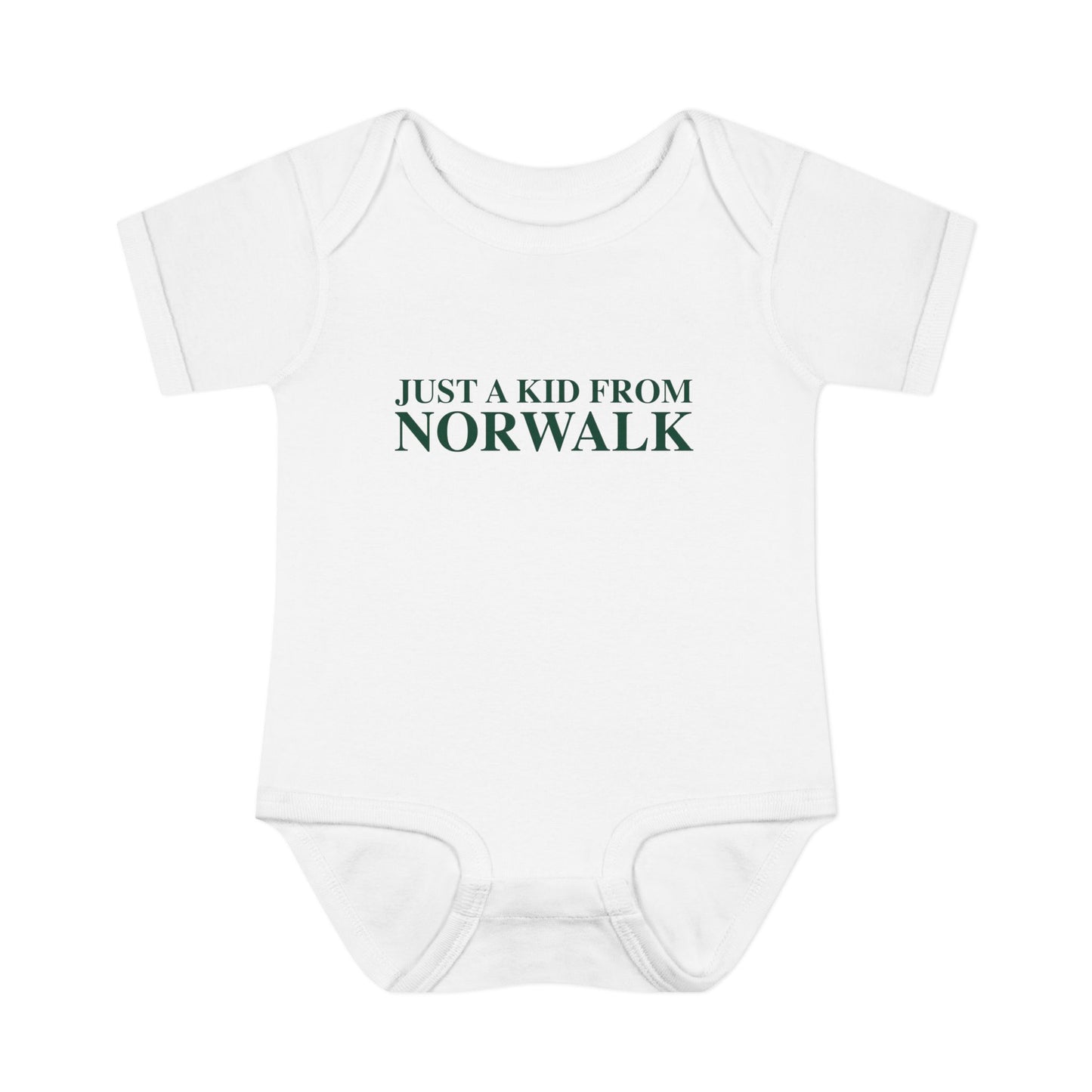 Just a kid from Norwalk Infant Baby Rib Bodysuit