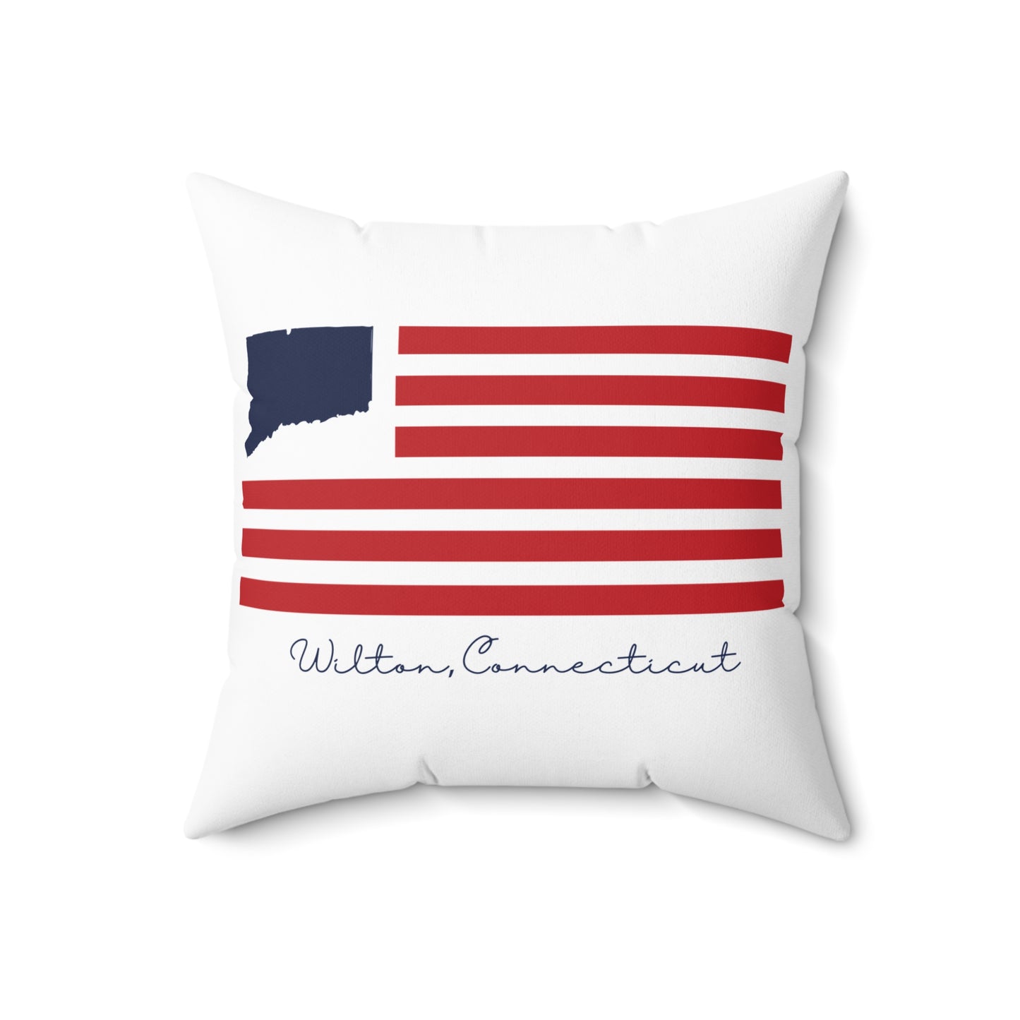 Wilton Connecticut Flag Spun Polyester Square Pillow