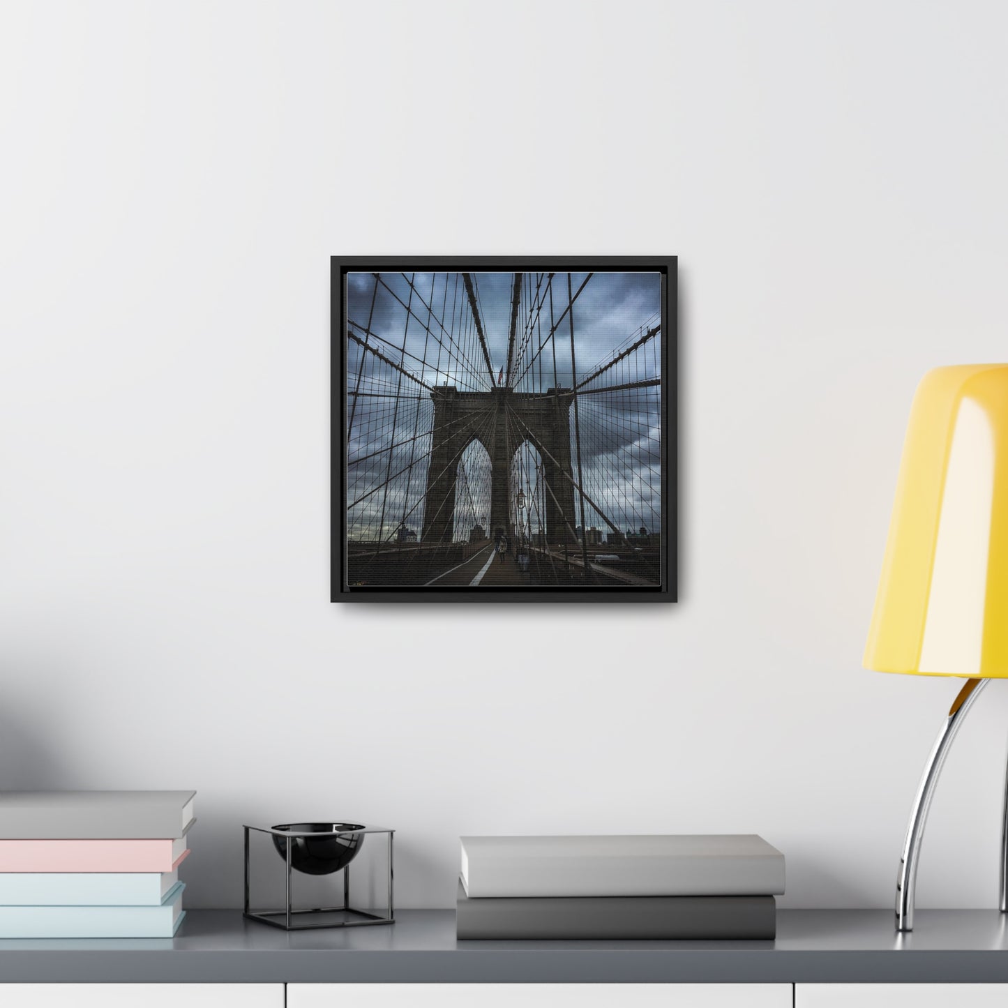 In the middle of the bridge Gallery Canvas Wraps, Square Frame