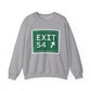 Vintage Exit 54  Merritt Parkway Sign Unisex Heavy Blend™ Crewneck Sweatshirt