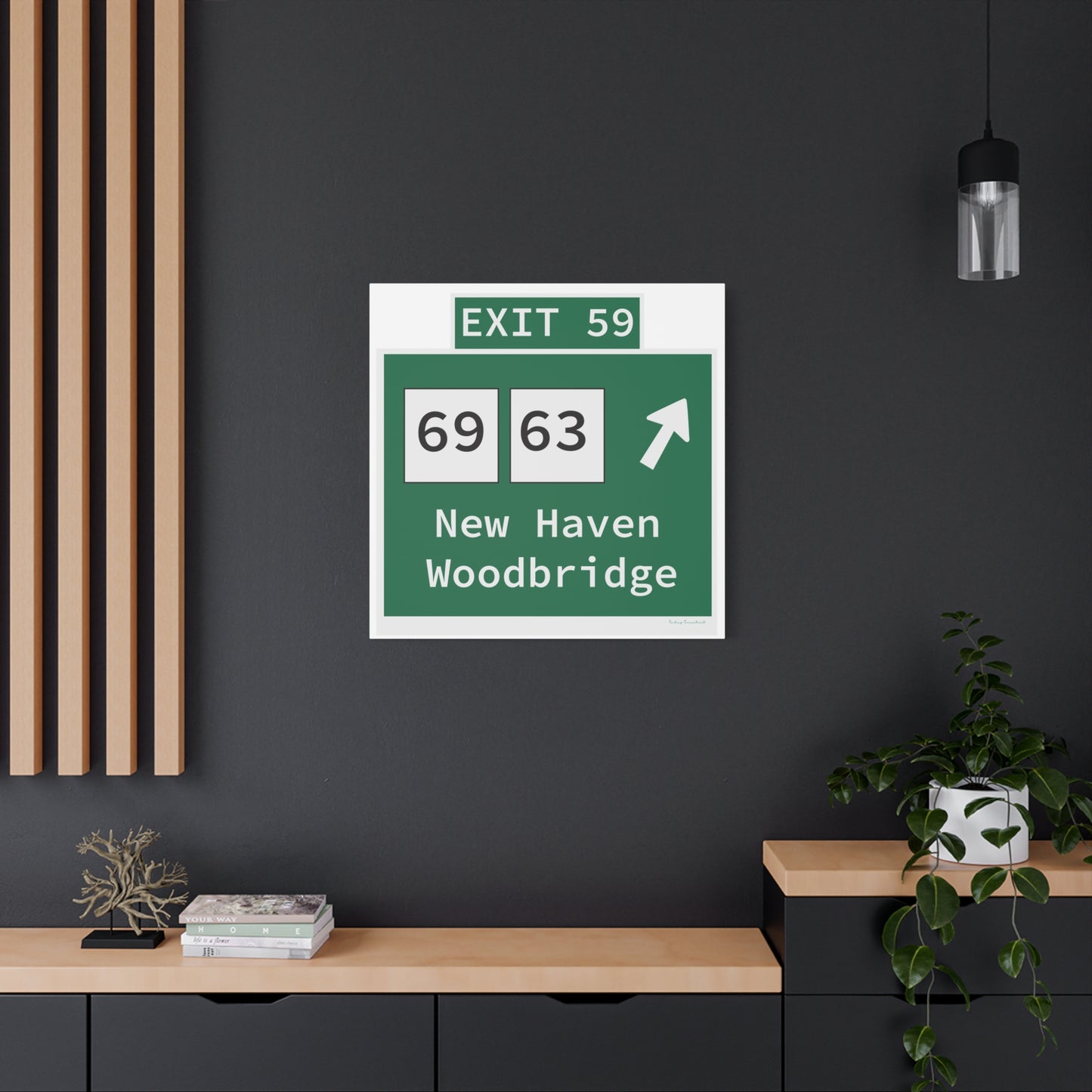 Vintage WCP Exit 59 Sign Matte Canvas, Stretched, 1.25"
