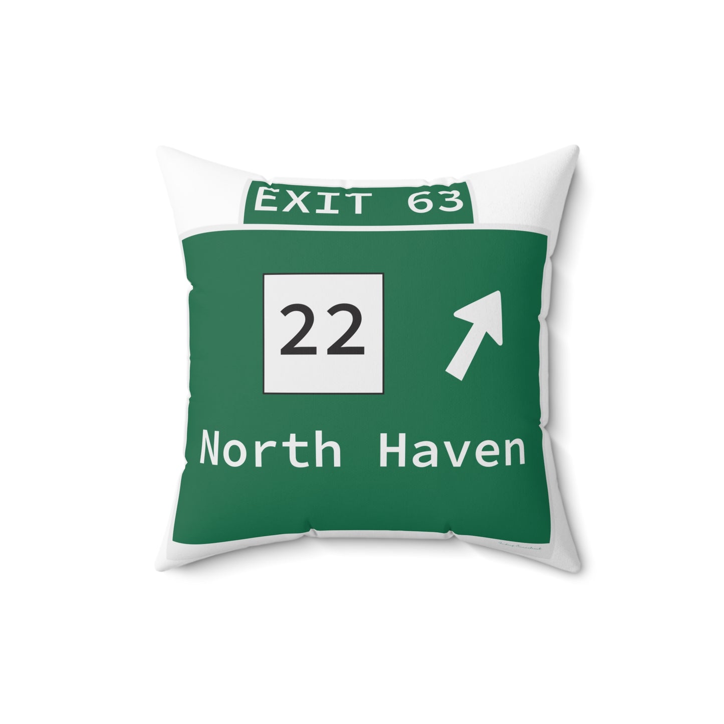 Vintage WCP Exit 63 Sign Spun Polyester Square Pillow