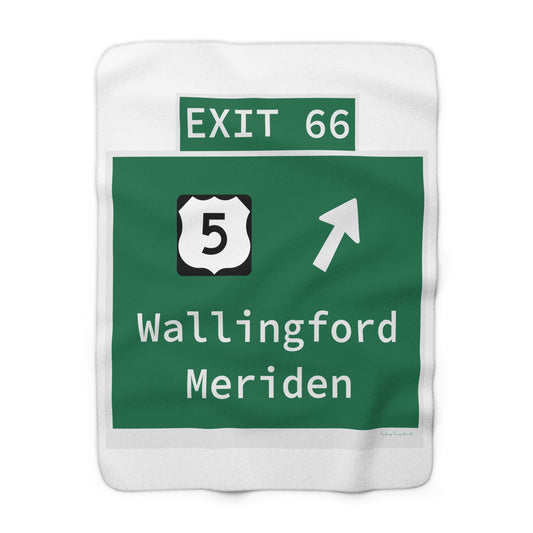 Vintage WCP Exit 66 Sign Sherpa Fleece Blanket