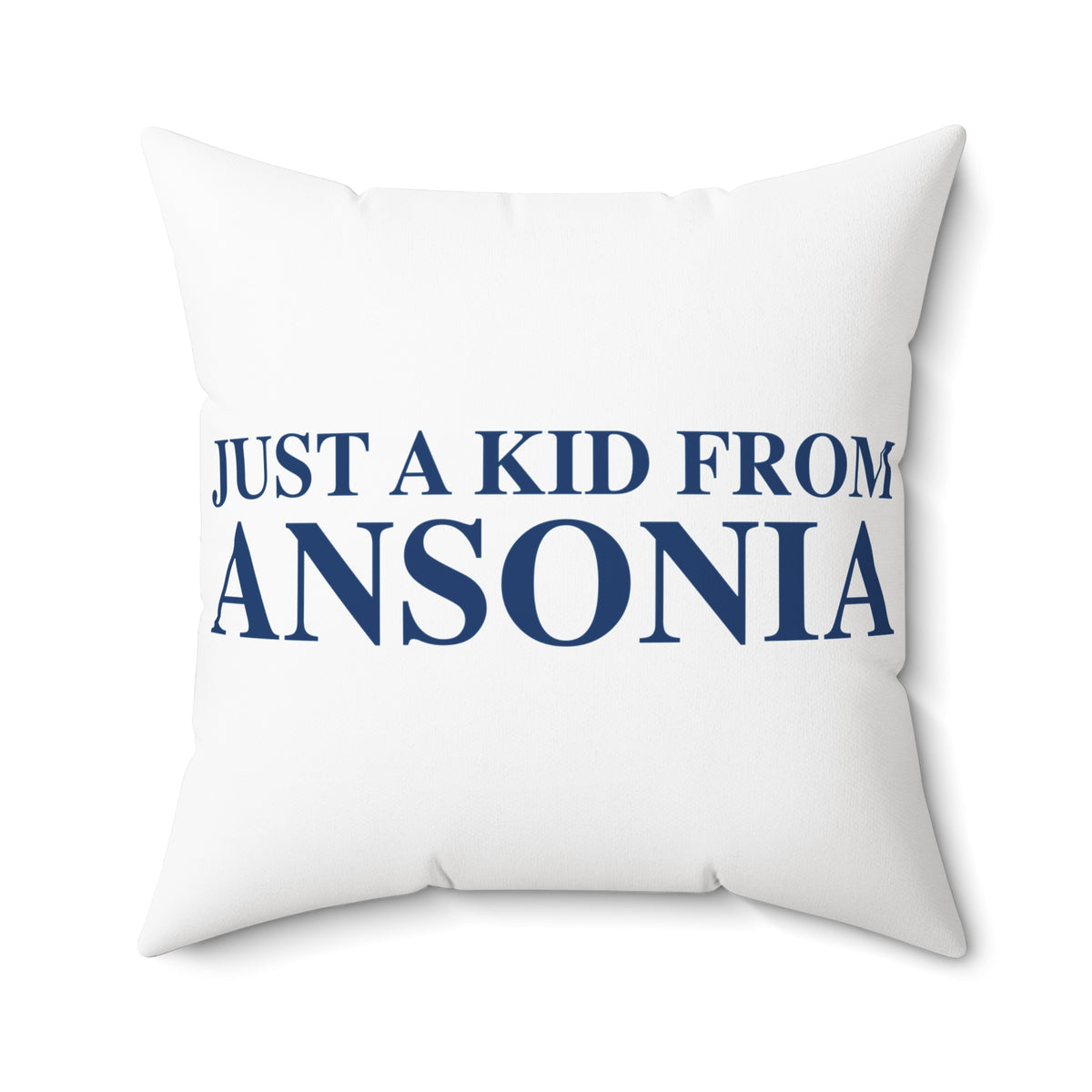 Just a kid from Ansonia Polyester Square Pillow