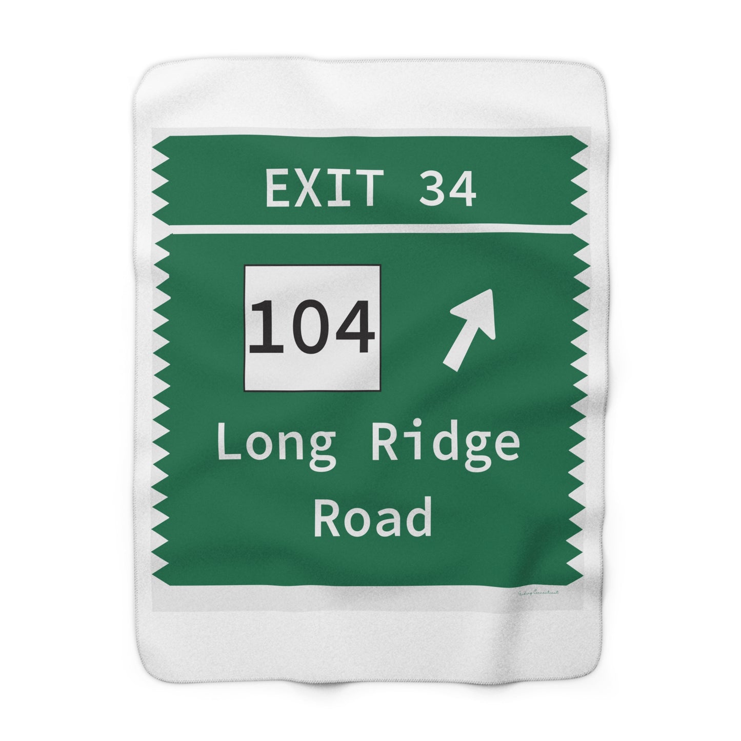 Vintage Merritt Parkway Exit 34 Sign Sherpa Fleece Blanket