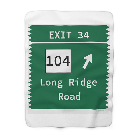 Vintage Merritt Parkway Exit 34 Sign Sherpa Fleece Blanket