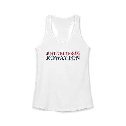 Just a kid from Rowayton Women's Ideal Racerback Tank Top