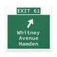 Vintage WCP Exit 61 Sign Matte Canvas, Stretched, 1.25"